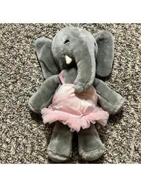 Vintage 70s Tasha the Elephant Ballerina Stuffed Plush Toy